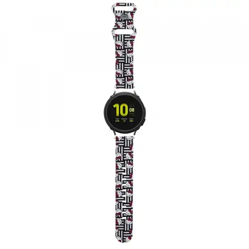 Curea Hello Kitty Silicone Tags Graffiti pentru Samsung Galaxy Watch / Huawei Watch Series (Negru)