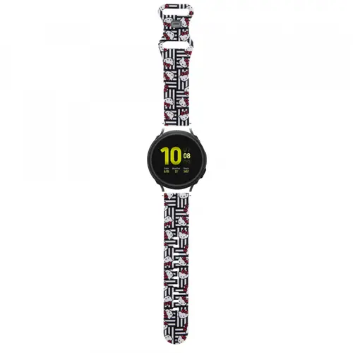 Curea Hello Kitty Silicone Tags Graffiti pentru Samsung Galaxy Watch / Huawei Watch Series (Negru)