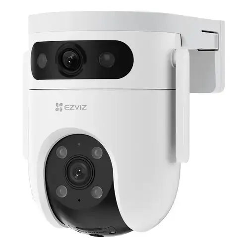Camera supraveghere video exterior IP Wi-Fi Ezviz Dual PT panoramica CS-H9c(5mp+5mp), 5MP+5MP, Iluminare Duala, Alarma Acustica si Optica, Auto Tracking, slot MicroSD