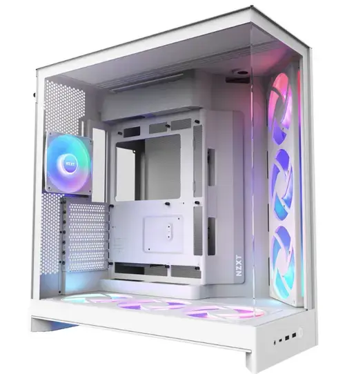 Carcasa H9 Flow RGB+ Dual-Chamber, Middle Tower, Fara sursa (Alb)