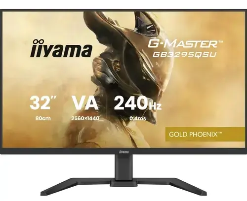 Monitor Gaming Fast VA LED Iiyama 31.5inch GB3295QSU-B1, WQHD (2560 x 1440), HDMI, DisplayPort, Boxe, 240 Hz, 0.4 ms (Negru)