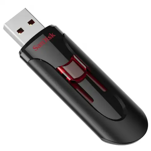 Stick USB SanDisk Cruzer Glide, 128GB (Negru/Rosu)