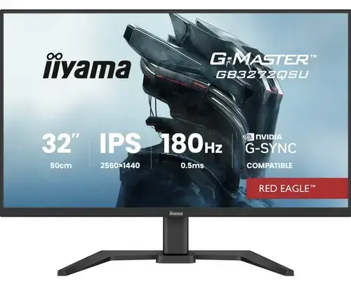 Monitor Gaming Fast IPS LED Iiyama 31.5inch GB3272QSU-B1, HDMI,  DisplayPort, Boxe, 180 Hz, 0.5 ms (Negru)