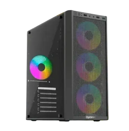 Carcasa OptimX Prime 3, iluminare RGB, Middle Tower, Fara sursa (Negru)