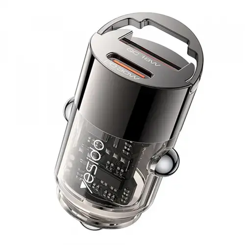 Incarcator Auto Yesido Y68, 30W, 3A, 1 x USB-A - 1 x USB-C (Negru)