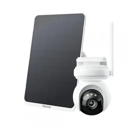 Camera supraveghere rotativa 4G LTE cu panou solar Reolink Altas GO PT G650, 4 MP, 4 mm, IR 10 m, PIR 10 m, microfon si difuzor, night vision color, acumulator 20000 mAh, slot card, detectie om/vehicul/animal, 10s pre-inregistrare