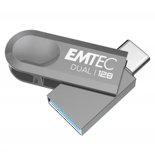 Stick USB Emtec D280 Dual, 128GB, USB-A/USB-C (Gri)