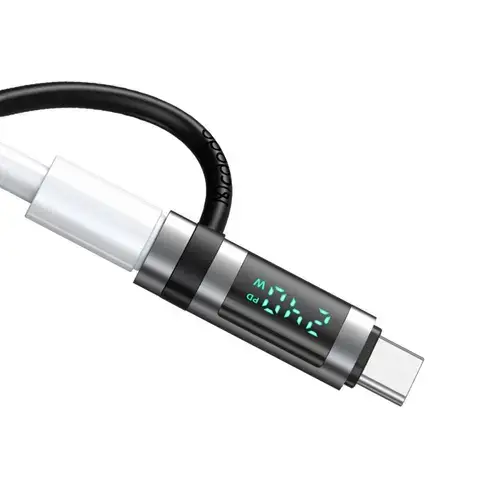 Adaptor Mcdodo OT-2620 Type-C la Type-C, 240W, Pigeon Series, cu carlig din silicon, aliaj de aluminiu, design portabil (Negru)