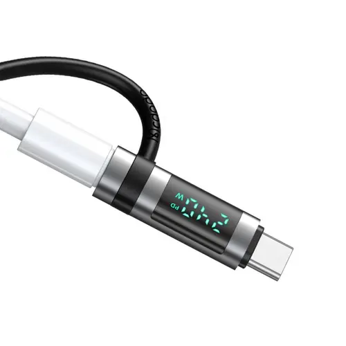 Adaptor Mcdodo OT-2620 Type-C la Type-C, 240W, Pigeon Series, cu carlig din silicon, aliaj de aluminiu, design portabil (Negru)