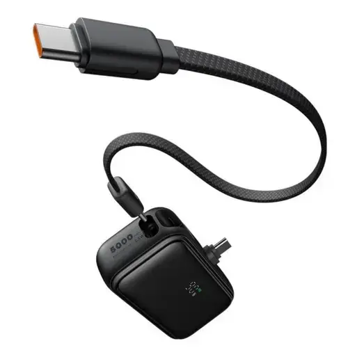 Acumulator Extern Mcdodo MC-7760 FreeKit Series 5000mAh, 22.5W, cablu si conector USB-C incorporate (Negru)