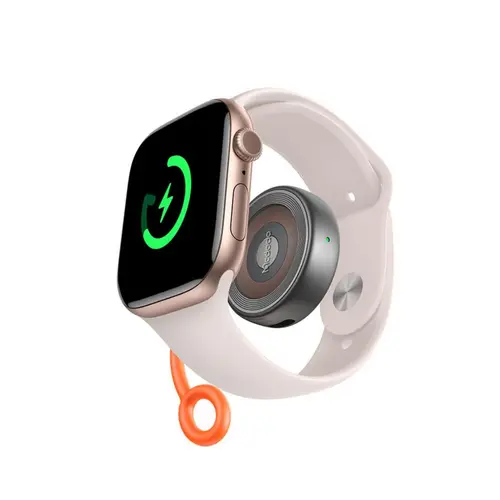 Incarcator wireless Mcdodo CH-6840 pentru Apple Watch, 2.5W, cu porturi Type-C si Lightning, snur din silicon anti-pierdere (Negru)