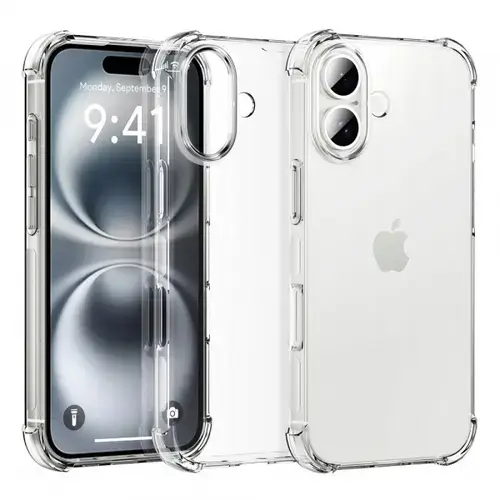Husa pentru Apple iPhone 16 Plus, Techsuit, Shockproof Clear (Big Lens Hole), Transparenta