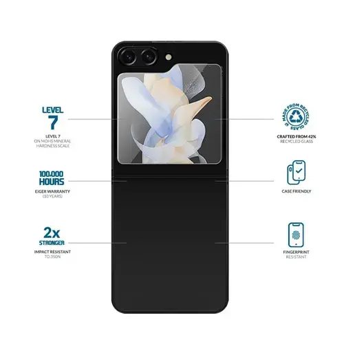Folie Sticla Eiger EGSP00913 Mountain Glass GRS Samsung Galaxy Z Flip7 FE/ Z Flip6 / Z Flip5 (Transparent)
