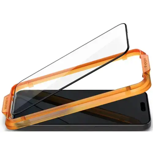 Folie Sticla Spigen AGL06906 Glass tR AlignMaster pentru Apple iPhone 15, kit de montare, 2 buc/pachet (Negru)