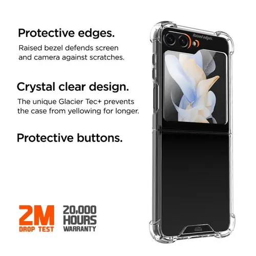 Husa Protectie Spate Eiger Glacier Case EGCA00653 pentru Samsung Galaxy Z Flip7 FE/ Z Flip6 (Transparent)