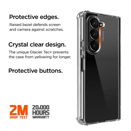 Husa Protectie Spate Eiger Glacier Case EGCA00958 pentru Samsung Galaxy Z Fold7 (Transparent)
