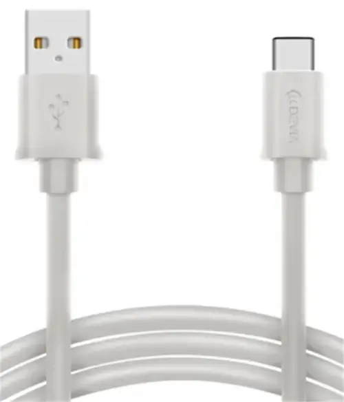 Cablu de Date Devia Smart DVSMTYPECW, 1m, USB-C (Alb)