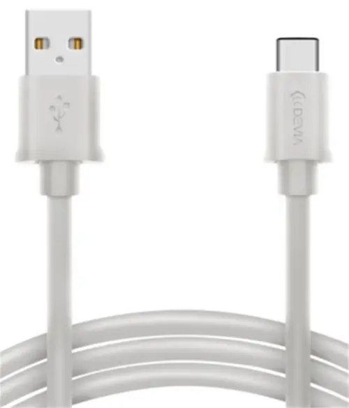 Cablu de Date Devia Smart DVSMTYPECW, 1m, USB-C (Alb)