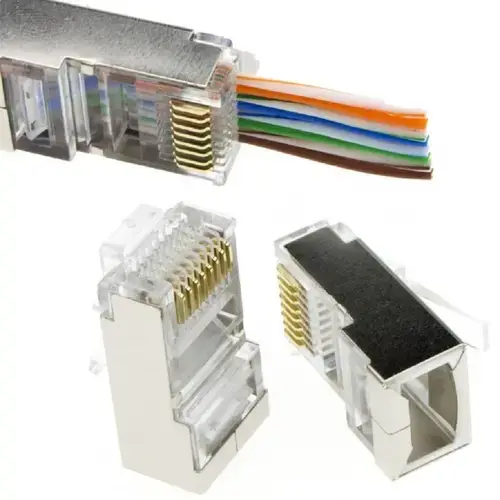 Mufa RJ45 FTP EMTEX ecranata, cat.6, passthrough (100 buc)