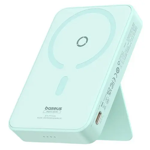 Acumulator extern Baseus MagPro Magnetic, 5000mAh, 20W, MagSafe, USB-C, cablu Type-C, 3A, 30cm (Verde)
