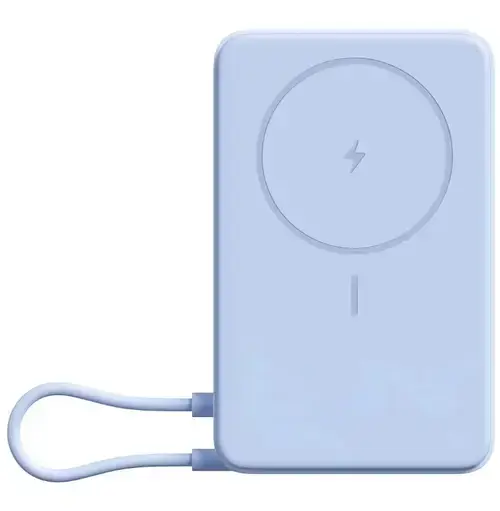 Acumulator extern magnetic cu suport incorporat Xiaomi BHR08PCGL, 33 W (USB-C), 10000 mAh, Cablu USB-C integrat, Incarcare Wireless 15 W, Control inteligent al temperaturii (Albastru)