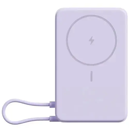 Acumulator extern magnetic cu suport incorporat Xiaomi BHR08PAGL, 33 W (USB-C), 10000 mAh, Cablu USB-C integrat, Incarcare Wireless 15 W, Control inteligent al temperaturii (Mov)