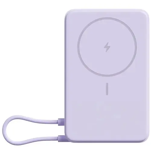 Acumulator extern magnetic cu suport incorporat Xiaomi BHR08PAGL, 33 W (USB-C), 10000 mAh, Cablu USB-C integrat, Incarcare Wireless 15 W, Control inteligent al temperaturii (Mov)