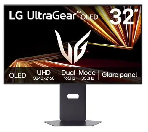 Monitor OLED Gaming LG 31.5inch 32GX850A-B, UHD (3840 x 2160), HDMI, DisplayPort, Pivot, 165 Hz, 0.03 ms (Negru)