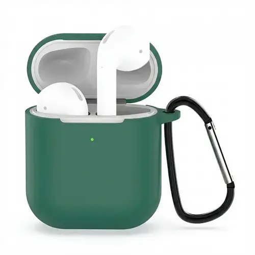 Husa Techsuit Silicone pentru Apple AirPods Gen 1 / Gen 2, Verde Inchis