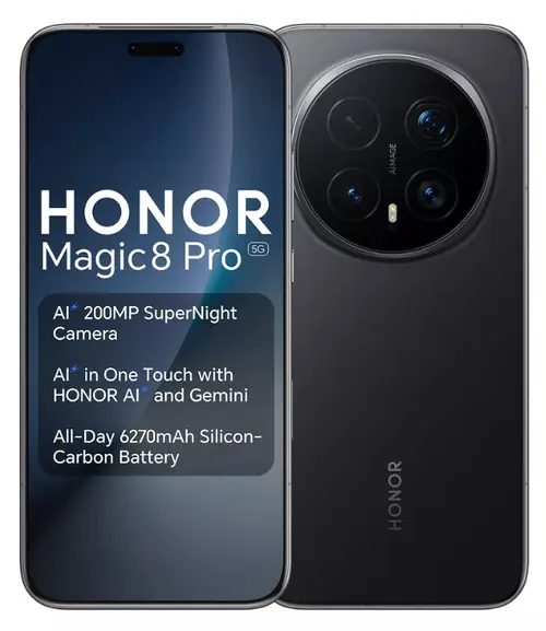 Telefon Mobil Honor Magic8 Pro, Procesor Qualcomm SM8850-AC Snapdragon 8 Elite Gen 5, Octa-Core, LTPO OLED Capacitive touchscreen 6.71inch, 12GB RAM, 512GB Flash, Camera Tripla 50 + 200 + 50 MP, 5G, Wi-Fi, Dual SIM, Android (Negru)