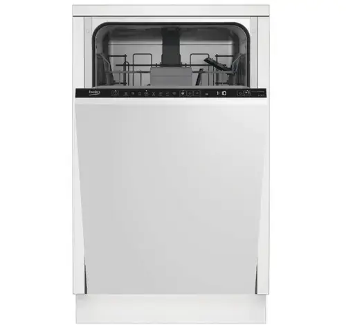 Masina de spalat vase incorporabila Beko BDIS38020Q, 10 seturi, 8 programe, AquaIntense, Motor ProSmart Inverter, Clasa E, 45 cm (Alb)