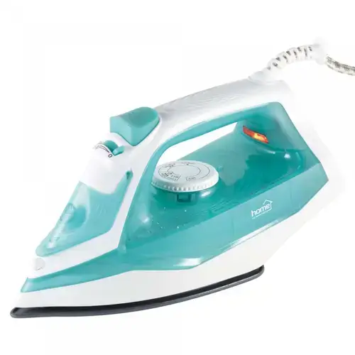 Fier de calcat Home HG V 22, Putere 2200 W, Talpa ceramica, Autocuratare, Rezervor 160 ml, Functie de aburi si jet de aburi vertical (Turcoaz)