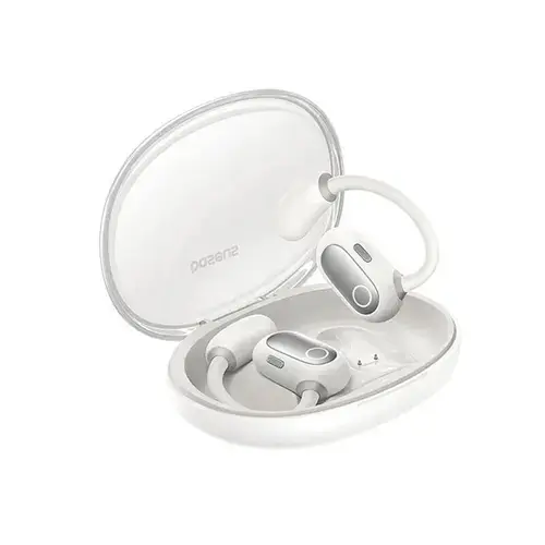 Casti alergare True Wireless Baseus Eli Sport 1, Open-Ear, TWS, Bluetooth 5.3, Autonomie 30 ore (Alb)
