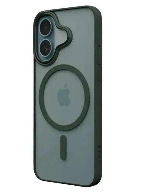 Husa iLeraGo ILGCACLCADG16, ColorAnt Clear Case, pentru iPhone 16 (Verde)