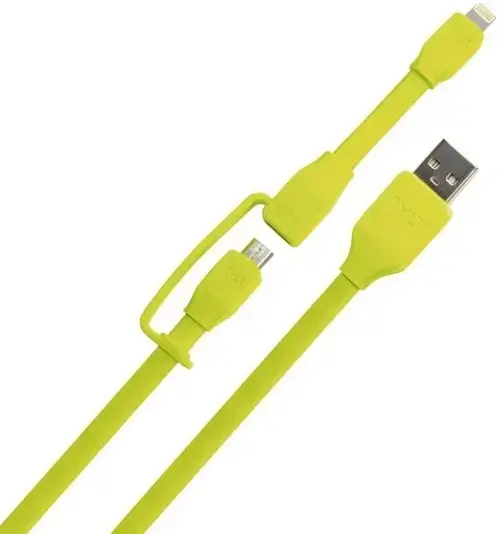 Cablu de date Tylt Duo, Lightning/MicroUSB, 0.6m (Verde)