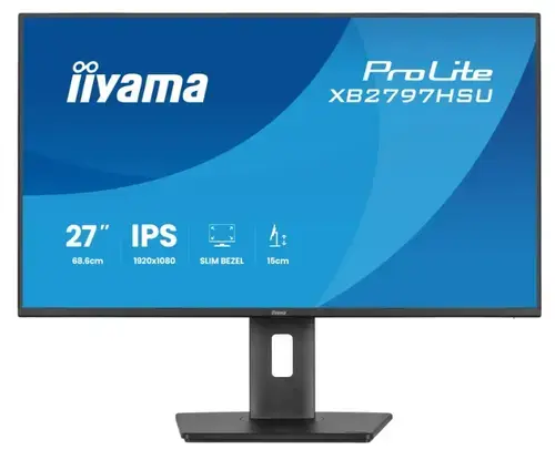 Monitor IPS LED Iiyama 27inch XB2797HSU-B1, Full HD (1920 x 1080), HDMI, DisplayPort, Boxe, Pivot, 120 Hz, 4 ms (Negru)