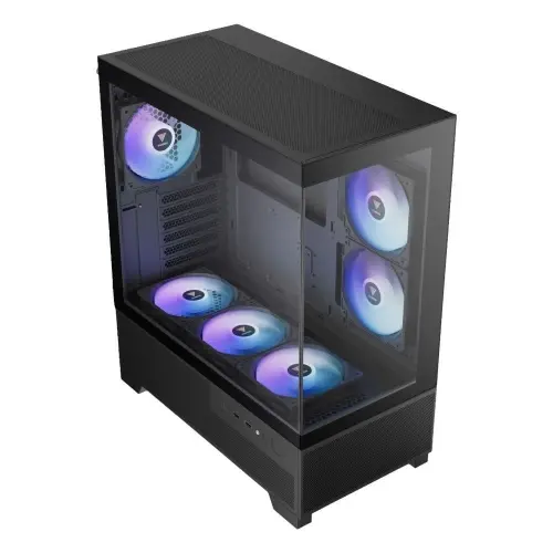 Carcasa Gamdias Aura GC12, iluminare aRGB, Middle Tower, Fara sursa (Negru)