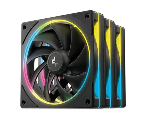 Set ventilatoare Deepcool FL12 SE, 3 x 120mm, iluminare RGB, 400 - 1900rpm (Negru)