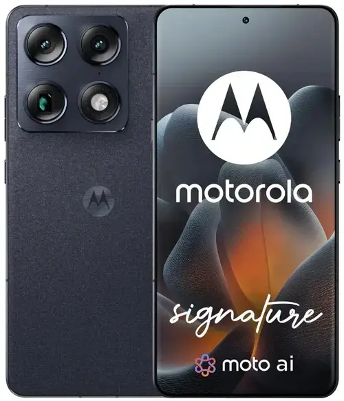 Telefon Mobil Motorola Moto Signature, Procesor Qualcomm SM8845 Snapdragon 8 Gen 5, LTPO AMOLEDD 6.8inch, 16GB RAM, 512GB Flash, Camera Tripla 50 + 50 + 50 MP, Wi-Fi, 5G, Dual Sim, Android (Negru)