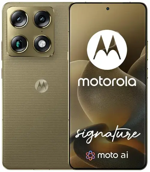 Telefon Mobil Motorola Moto Signature, Procesor Qualcomm SM8845 Snapdragon 8 Gen 5, LTPO AMOLEDD 6.8inch, 16GB RAM, 512GB Flash, Camera Tripla 50 + 50 + 50 MP, Wi-Fi, 5G, Dual Sim, Android (Verde)