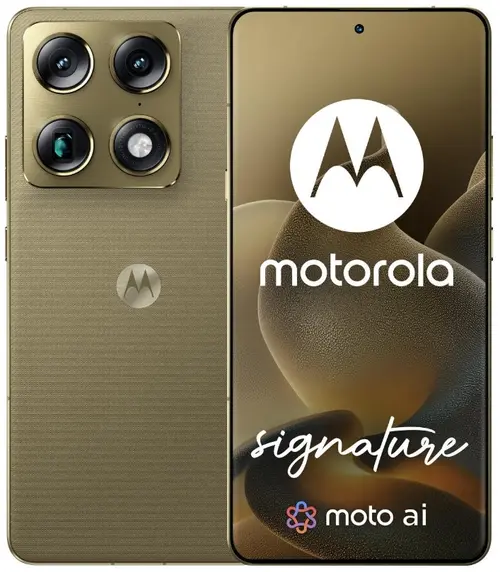 Telefon Mobil Motorola Moto Signature, Procesor Qualcomm SM8845 Snapdragon 8 Gen 5, LTPO AMOLEDD 6.8inch, 16GB RAM, 512GB Flash, Camera Tripla 50 + 50 + 50 MP, Wi-Fi, 5G, Dual Sim, Android (Verde)