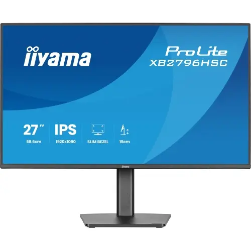 Monitor IPS LED Iiyama 27inch XB2796HSC-B1, Full HD (1920 x 1080), HDMI, Boxe, Pivot, 144 Hz, 3 ms (Negru)