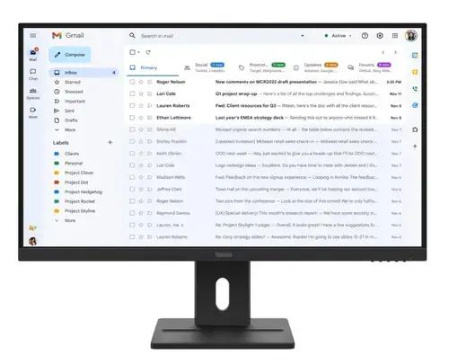 Monitor IPS Lenovo ThinkVision 27inch E27-40, Full HD (1920 x 1080), VGA, HDMI, DisplayPort, Boxe, Pivot, 100 Hz, 4 ms (Negru)