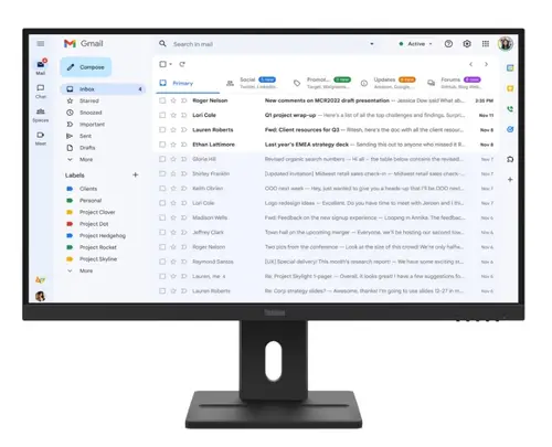 Monitor IPS Lenovo ThinkVision 27inch E27-40, Full HD (1920 x 1080), VGA, HDMI, DisplayPort, Boxe, Pivot, 100 Hz, 4 ms (Negru)