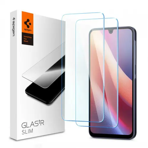 Folie de protectie Ecran Spigen GlastR Slim pentru Samsung Galaxy A26 A266 / A16 5G A166 / A16 4G A165, Sticla Securizata, Full Glue, Set 2 bucati