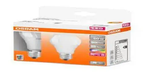 Set 2 becuri LED RGBW cu telecomanda Osram Star, dimabil, E27, 9W (60W), 806 lm, lumina alba si colorata