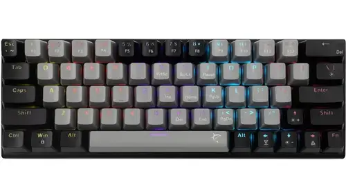 Tastatura Mecanica Gaming cu fir White Shark WAKIZASHI v2, RED Switch, Tip Compact Carry-On, Full Anti-Ghosting, Taste Iluminate Rainbow LED, Cablu 1.5m USB-C-USB-A Detasabil (Gri/Negru)