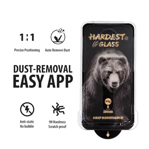 Folie Sticla Brave Bear Super Sapphire cu aplicator pentru Apple iPhone 15 Pro Max (Transparent)