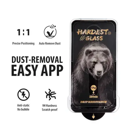 Folie Sticla Brave Bear Super Sapphire LEMFSSAIXVIP cu aplicator pentru Apple iPhone 16 Pro (Transparent)
