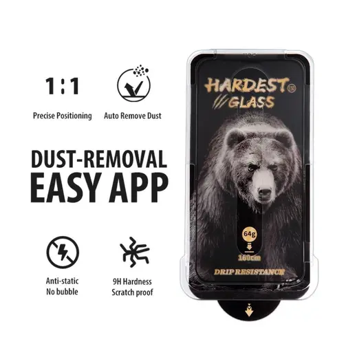 Folie Sticla Brave Bear Super Sapphire LEMFSSAIXVIP cu aplicator pentru Apple iPhone 16 Pro (Transparent)